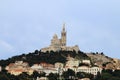 Virgin Mary upon Notre Dame de la Garde bell tower, Marseille Royalty Free Stock Photo